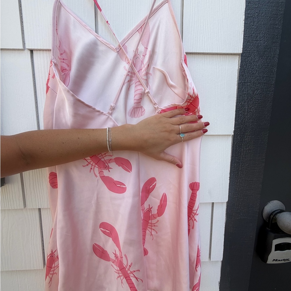 H&M Pink Lobster Print Mini Slip Dress - Picture 4 of 9